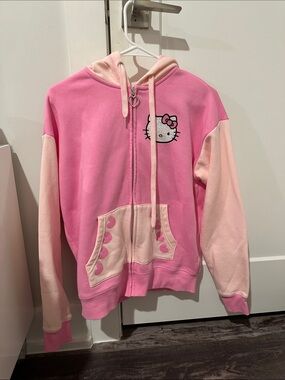 Hot Topic Pink & Light Pink Hello Kitty Zip-Up Hoodie